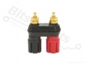 Laboratoriumconnector / aansluitklem banaanplug dubbel zwart/rood